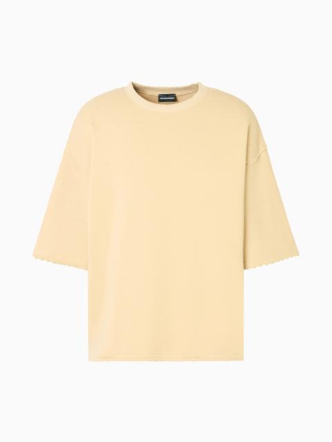 EMPORIO ARMANI ASV SHORT-SLEEVED JERSEY SWEATSHIRT WITH WORN-LOOK PIPING