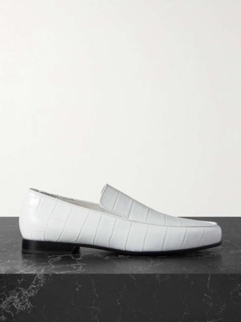 + NET SUSTAIN The Croco Oval croc-effect leather loafers