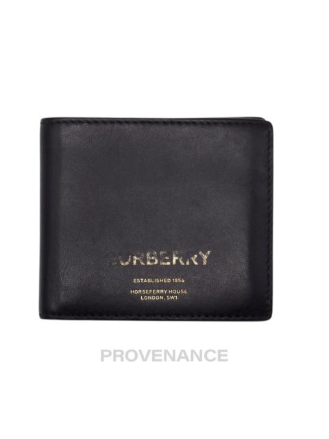Burberry Burberry Address Logo Bifold Wallet - Black Leather