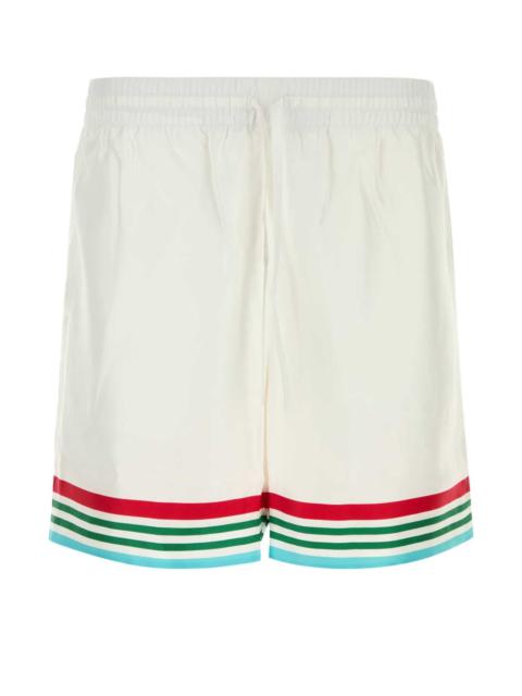 CASABLANCA Casablanca Men White Twill Bermuda Shorts