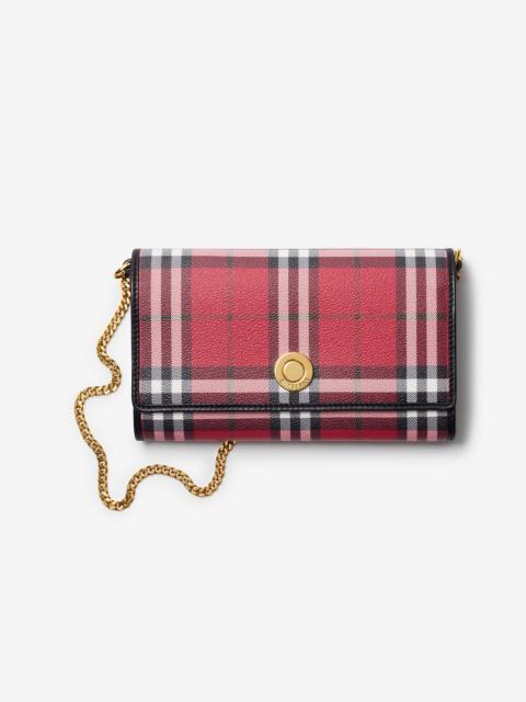Burberry Check Chain Strap Wallet
