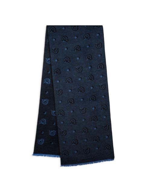 patterned-jacquard silk scarf