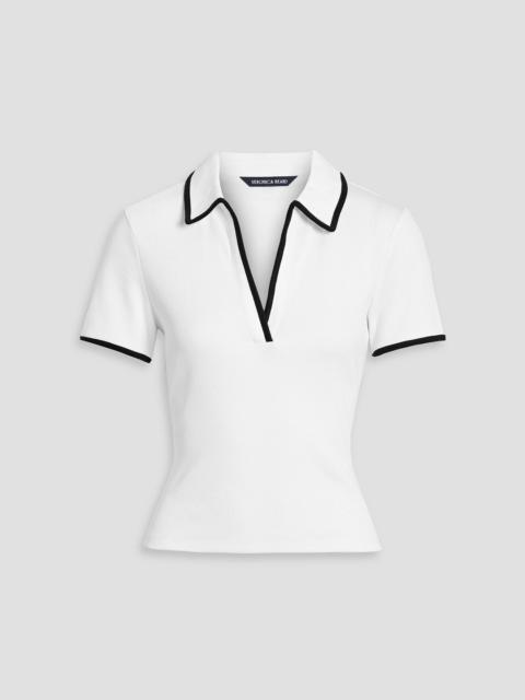 VERONICA BEARD Kearney Pima cotton-blend jersey polo shirt
