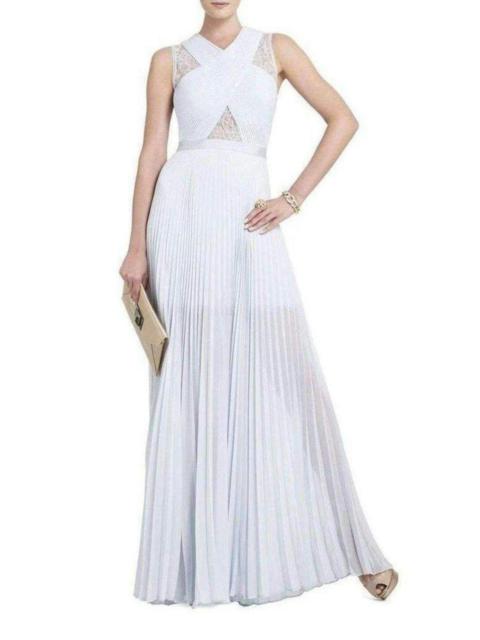 Other Designers Caia Crystal Blue Chiffon Pleated Dress