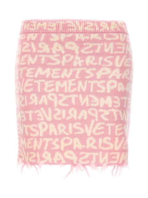VETEMENTS 'graffiti Monogram' Skirt