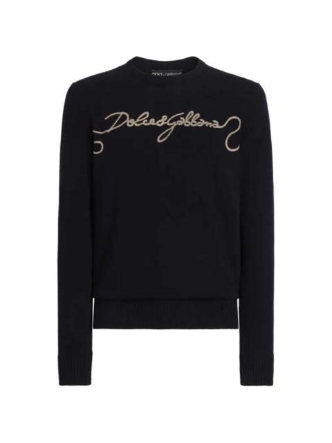 Dolce & Gabbana Dolce & Gabbana Men Embroidered Plain-Knit Sweater