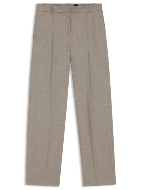 BOSS REGULAR-FIT TROUSERS IN SHARKSKIN-WEAVE STRETCH WOOL