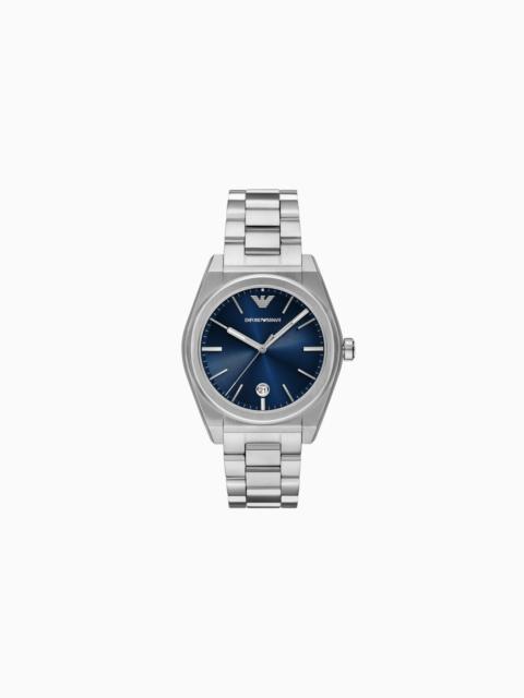 EMPORIO ARMANI THREE-HAND DATE STAINLESS STEEL WATCH