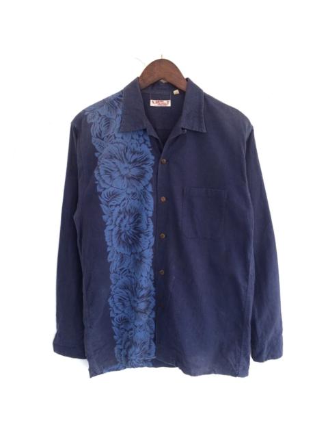 Other Designers Sun Surf - Vintage Sunsurf Flower Design Button Up Long Sleeve Shirt