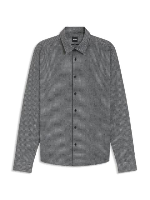 BOSS SLIM-FIT SHIRT IN PRINTED FLEX-WEAVE FABRIC