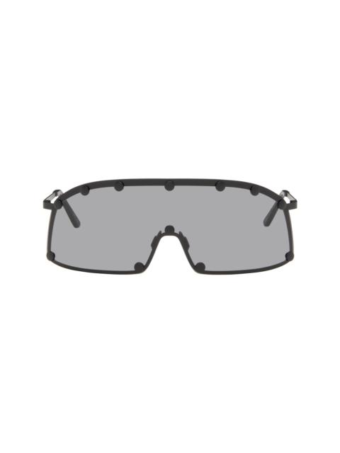 Rick Owens Black Temple Shielding Sunglasses