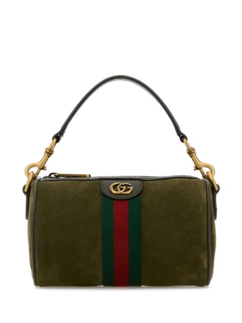 GUCCI Gucci Men Olive Green Suede Mini Ophidia Handbag