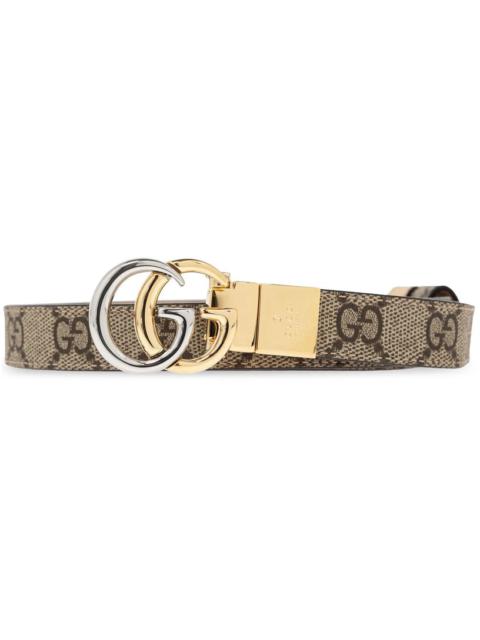 Gucci Women Gg Marmont Reversible Thin Belt