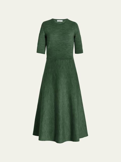 GABRIELA HEARST Seymore Heathered Wool-Cashmere Knit Midi Dress