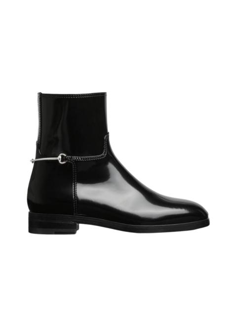 GUCCI Black Slim Horsebit Ankle Boot