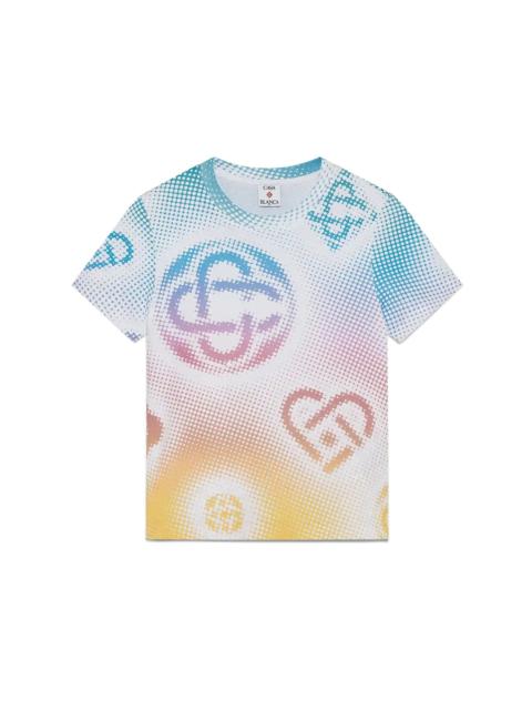 CASABLANCA Halftone Logo Fitted Short Sleeve T-Shirt