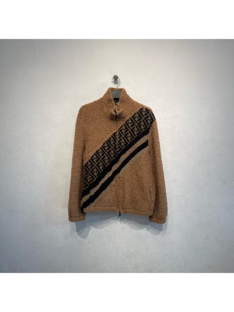 FENDI Fendi Double F Print Teddy Fleece Jacket