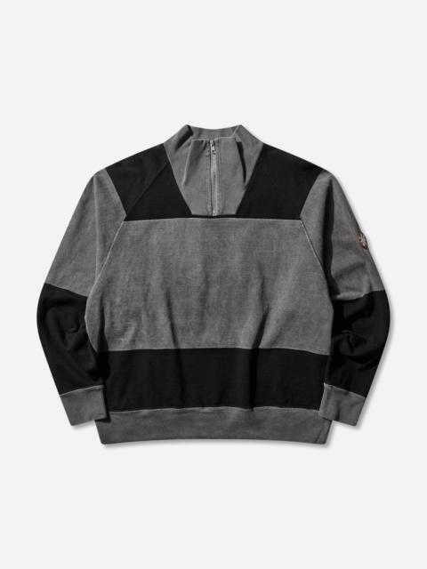 Cav Empt Men's Overdye Stripe Half Zip Sweatshirt Grey