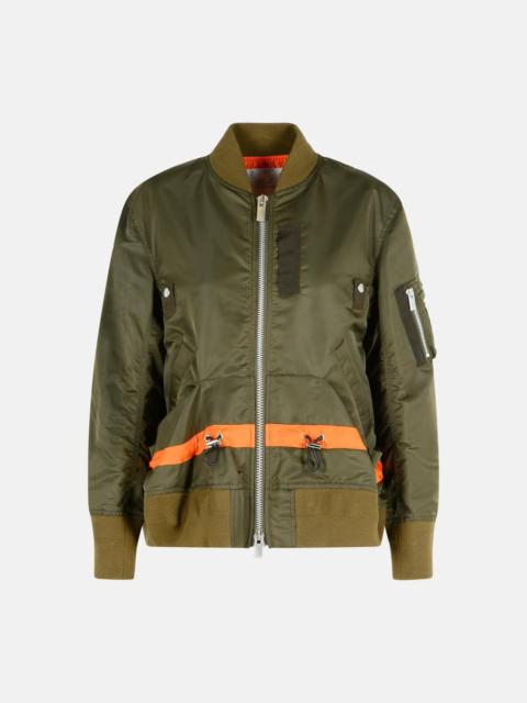 sacai BOMBER JACKET IN GREEN NYLON
