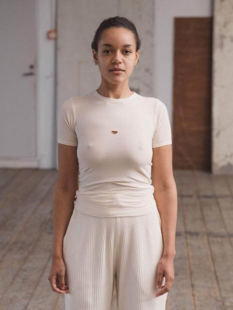 BASERANGE Heart Tee Shirt - Fine Organic Cotton Rib