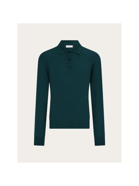 FERRAGAMO Ferragamo Dark Green Wool Polo Shirt