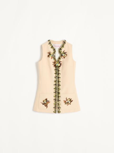Valentino EMBROIDERED DOUBLE COMPACT DRILL VEST