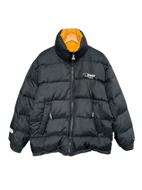 Other Designers Vintage 90s Bear Usa Black Puffer Bomber Jacket
