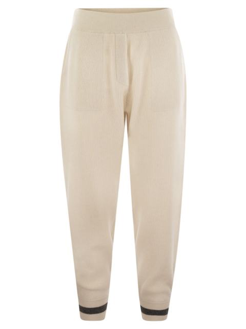 Brunello Cucinelli Brunello Cucinelli Women English Rib Cashmere Knit Trousers