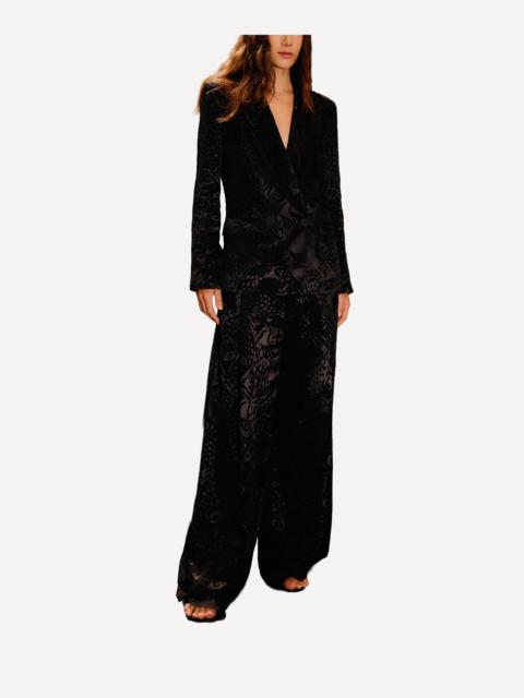 FARM RIO Black Leopard Jacquard Trousers