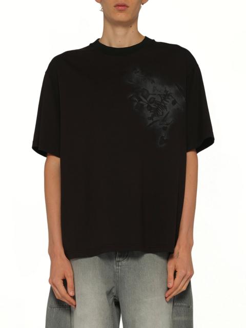 FENG CHEN WANG Spray Painted Plants Dye T-Shirt in Black