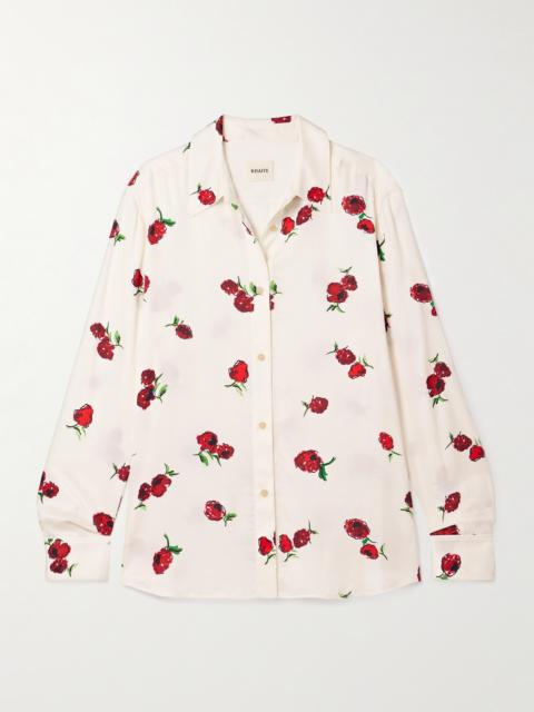 KHAITE Argo Printed Silk-twill Shirt