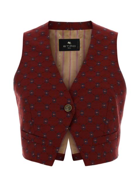 Etro Etro Women Embroidered Wool Blend Vest