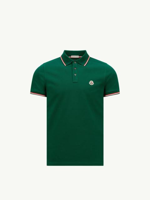 Moncler Tricolor-Trimmed Cotton Piquet Polo Shirt
