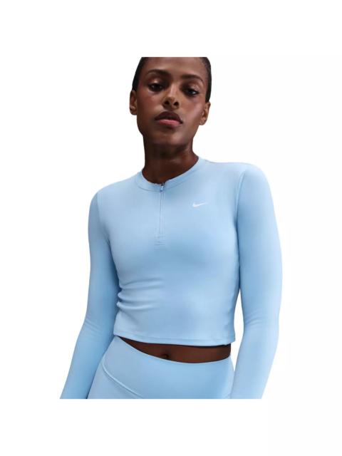 Nike Women's One Dri-FIT 1/2-Zip Mid Layer -Lt Blue
