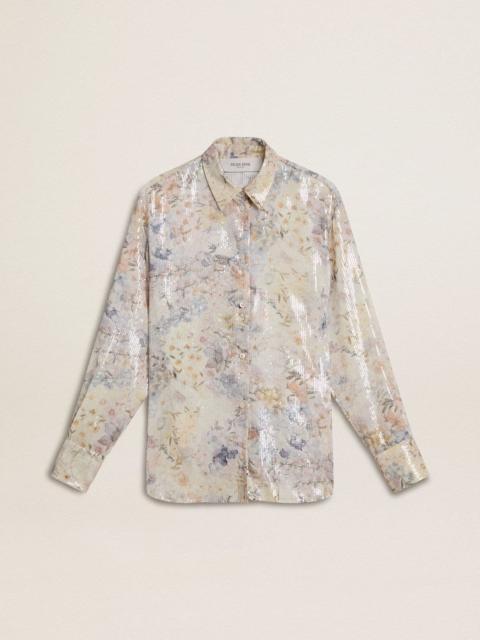 Golden Goose Women's shirt with multicolor floral sequin print