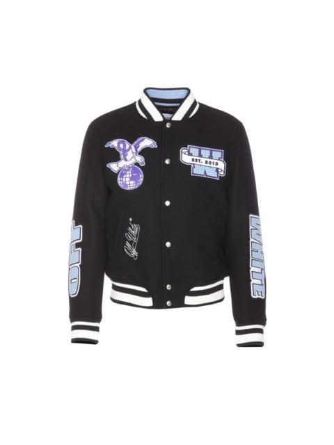 Off White Men Eagle Wool Varsity Jacket