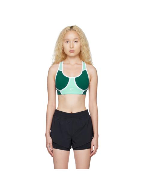 Green Lux Racer Sports Bra