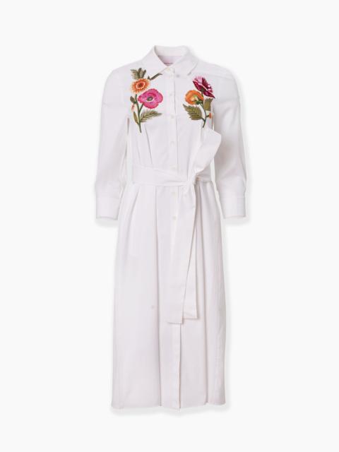 CAROLINA HERRERA Embroidered Shirt Dress with Belt