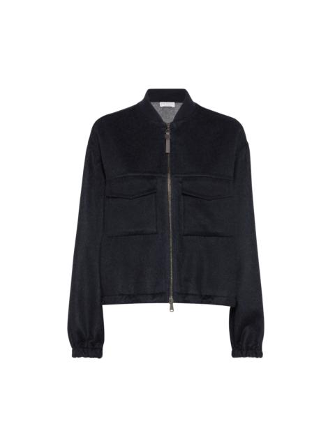 Brunello Cucinelli Brunello Cucinelli Hand-crafted bomber jacket in Night at Nordstrom