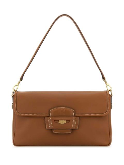 Miu Miu Miu Miu Women Caramel Leather Penny Shoulder Bag