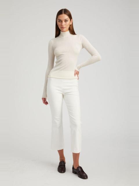 SPRWMN WHITE CORDUROY CROP FLARE PANTS