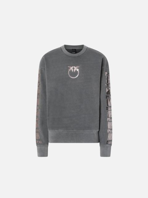 PINKO SWEATSHIRT WITH LAMINATED PRINT