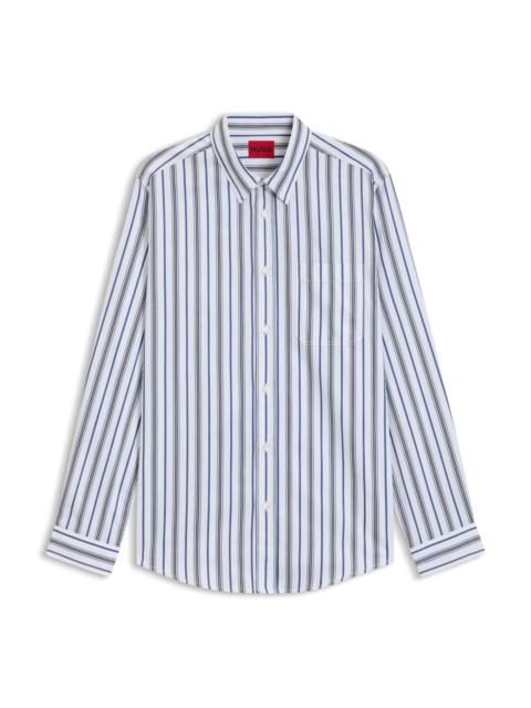 HUGO SLIM-FIT SHIRT IN STRIPED COTTON POPLIN