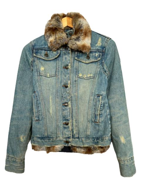 Other Designers Japanese Brand Fur Denim Jacket Distressed Denim Jacket S