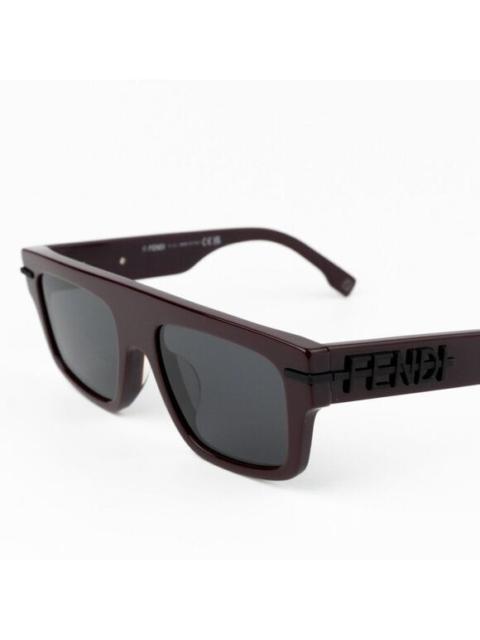 FENDI NEW Fendi FE40091U FENDIGRAPHY 69A Bordeaux Grey Unisex Square Sunglasses
