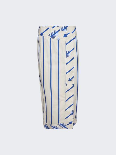 Johanna Ortiz Mar De Cortes Midi Skirt Arrow Stripes Blue