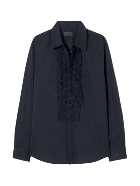 NILI LOTAN Nathael Ruffle Shirt in Midnight