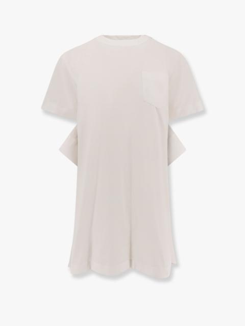 Sacai Dress With Draped Cotton Inserts On The Back