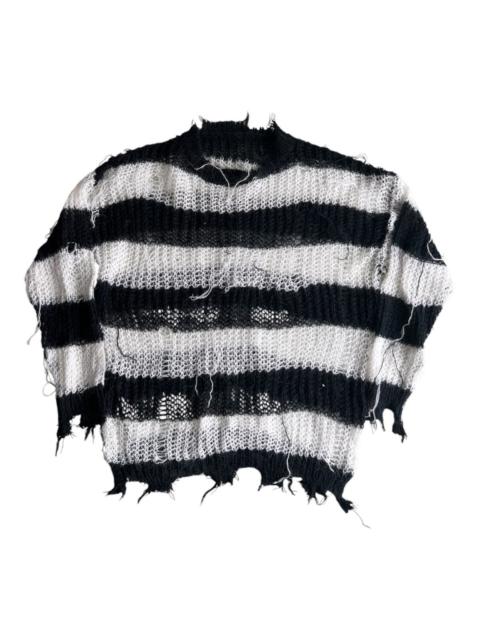 Other Designers Vintage Kurt Cobain Distressed Striped Mohair Knit Sweater