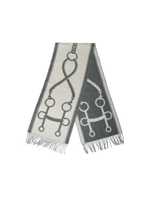 Hermès Hermes Casaque Mors Scarf Ivoire Gris Flanelle
